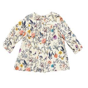 Zara Boho Cream Floral Print Dress